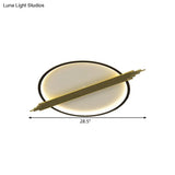 Gold - Black Circle Led Flushmount Ceiling Light With Acrylic Shade Warm/White 24.5’/28.5’ W
