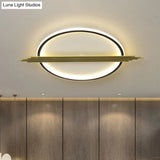 Gold - Black Circle Led Flushmount Ceiling Light With Acrylic Shade Warm/White 24.5’/28.5’ W