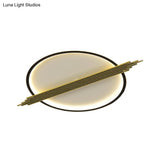 Gold - Black Circle Led Flushmount Ceiling Light With Acrylic Shade Warm/White 24.5’/28.5’ W