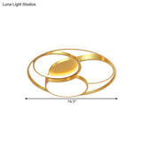 Gold Blossom Led Flush Mount Light Fixture - Modernist Metal Lighting Various Width Options
