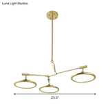 Gold Branch Chandelier Light Fixture - Modern Pendant Kit With 3/5 Heads In Warm/White