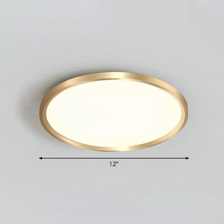 Gold Circle Bedroom Ceiling Flush Mount Led Light With Acrylic Simplicity / 12’ Remote Control