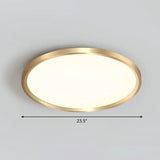 Gold Circle Bedroom Ceiling Flush Mount Led Light With Acrylic Simplicity / 23.5’ Remote Control