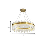 Gold Circle Led Chandelier Lamp - Postmodern Crystal Block Multiple Sizes Available