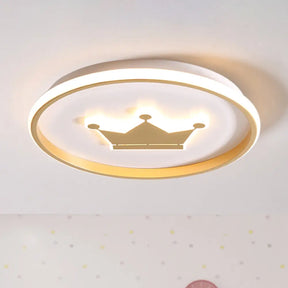 Gold/Coffee Crown & Monkey Led Ceiling Light For Kid’s Bedroom Gold