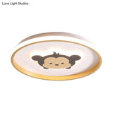 Gold/Coffee Crown & Monkey Led Ceiling Light For Kid’s Bedroom