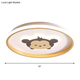 Gold/Coffee Crown & Monkey Led Ceiling Light For Kid’s Bedroom
