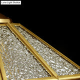 Gold Colonial Chic Glass Pendant Light - House Shaped Drop Design 1 Bulb Suspension For Dining Room