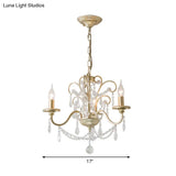 Gold Crystal Arm Chandelier - Countryside Dining Room Ceiling Lamp (3/6/8 Lights)
