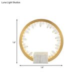 Gold Crystal Icicle Led Table Lamp With Marble Base: Minimalist Hoop Nightlight