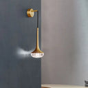 Gold Crystal Teardrop Wall Sconce Light - Modern 1-Head Led Fixture With Metal Backplate