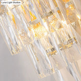 Gold Crystal Wall Sconce With 3 Modern Heads And 4 Tiers For Living Room