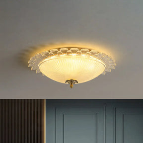 Gold Dome Led Ceiling Light With Crystal Shade - Simplicity Collection 16’/19.5’ Width Clear / 16’