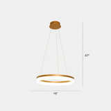 Gold Finish Acrylic Loop Led Ceiling Chandelier - Elegant Hanging Light For Dining Room 1 / Remote