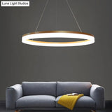Gold Finish Acrylic Loop Led Ceiling Chandelier - Elegant Hanging Light For Dining Room