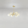 Gold Finish Dimpled Glass Cup Chandelier - Postmodern Hanging Lamp For Living Room 6 /