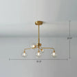 Gold Finish Glass Orb Chandelier - Contemporary Hanging Light For Living Room 5 / Clear