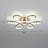 Gold Flower Led Flush Mount Ceiling Light - Simplicity Meets Elegance / 23.5 White