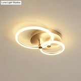 Gold Flush Ceiling Lamp With Led Lights - Simple Semi Mount Design For Bedrooms (16’/19’ Available)