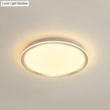 Gold Flush-Mount Led Ceiling Lamp: Simplicity Acrylic Bedroom Lighting / 16 Warm