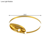 Gold Flush Mount Led Ceiling Spotlight In Warm/White Light For Bedroom – 16’/19.5’ W Metal