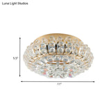Gold Flush Mount Led Crystal Ceiling Light For Simple Corridors