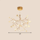 Gold Foliage Pendant Chandelier: Acrylic Simplicity For Dining Room 45 /