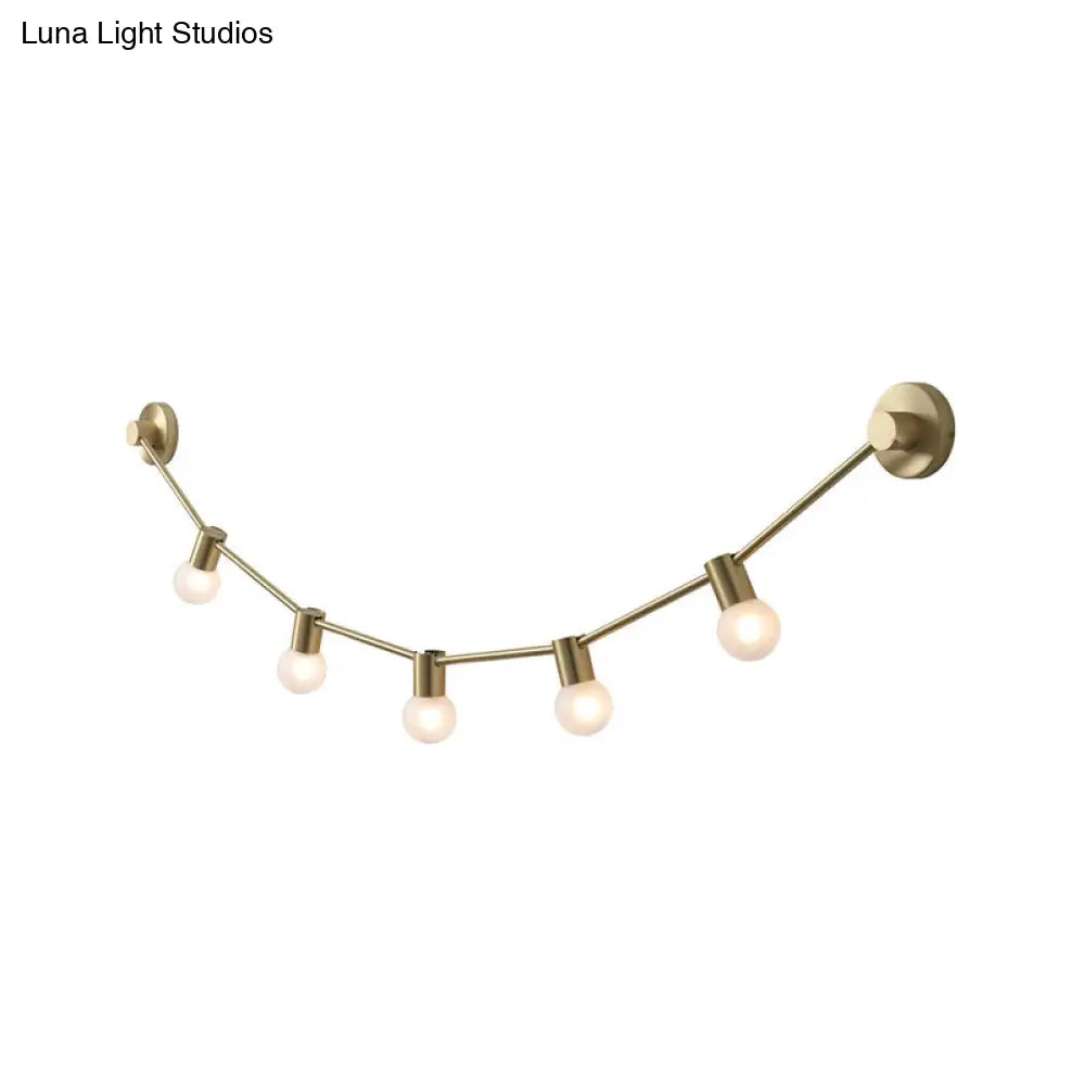 Gold Frosted Glass Bubble Wall Light - 5-Light Post Modern Lamp