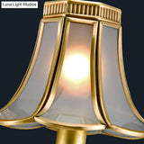 Gold Frosted Glass Pendant Chandelier With Scalloped Design And Colonial Styling - 3/5/6 Bulbs