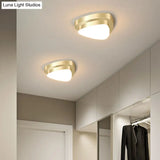 Gold Geometric Led Aisle Ceiling Light: Simple Metal Flush Mount