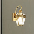 Gold Geometric Metal Wall Sconce - Traditional Foyer Light With 1 Bulb