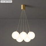 Gold Glass Bedroom Chandelier With Simplicity White Balloon Hanging Pendant Light