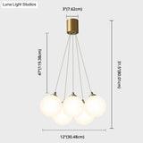 Gold Glass Bedroom Chandelier With Simplicity White Balloon Hanging Pendant Light