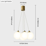 Gold Glass Bedroom Chandelier With Simplicity White Balloon Hanging Pendant Light