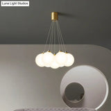 Gold Glass Bedroom Chandelier With Simplicity White Balloon Hanging Pendant Light