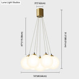 Gold Glass Bedroom Chandelier With Simplicity White Balloon Hanging Pendant Light