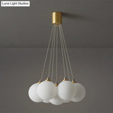 Gold Glass Bedroom Chandelier With Simplicity White Balloon Hanging Pendant Light
