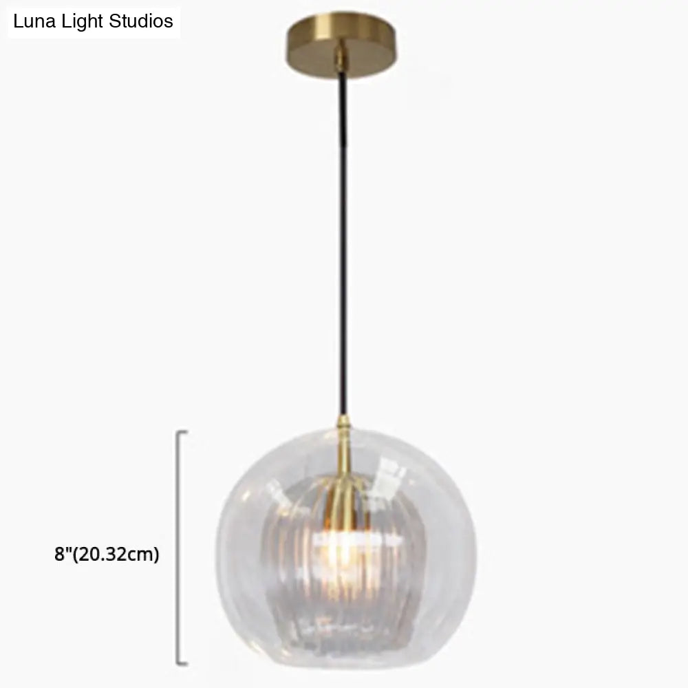 Gold Glass Pendant Light For Contemporary Dining Room Ceiling