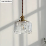 Gold Glass Pendant Light For Restaurant Ceiling From Industrial Drum Collection
