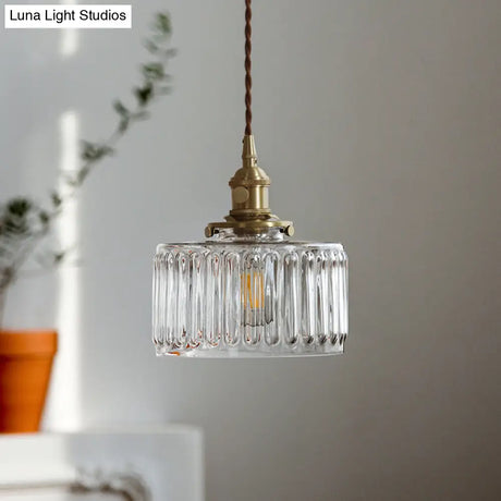 Gold Glass Pendant Light For Restaurant Ceiling From Industrial Drum Collection