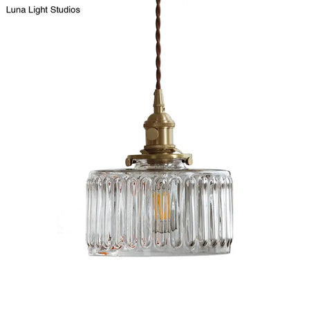 Gold Glass Pendant Light For Restaurant Ceiling From Industrial Drum Collection