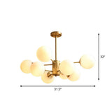 Gold Glass Sphere Ceiling Chandelier - Postmodern Hanging Light For Living Room 8 /