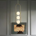 Gold Globe Semi Flush Ivory Glass Ceiling Mount Light With 3 Bulbs - Perfect For Dining Room