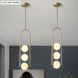 Gold Globe Semi Flush Ceiling Mount Light Fixture - Elegant 3-Bulb Ivory Glass For Dining Room