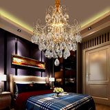 Gold Industrial Geometric Chandelier With Crystal Teardrop Shade - 5/6/8 Bulb Pendant Light 5 /