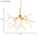 Gold Iron Starry Pendant Light Fixture - Modern 9/27/36-Light Chandelier For Dining Room
