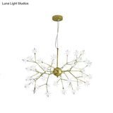 Gold Iron Starry Pendant Light Fixture - Modern 9/27/36-Light Chandelier For Dining Room