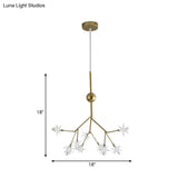 Gold Iron Starry Pendant Light Fixture - Modern 9/27/36-Light Chandelier For Dining Room
