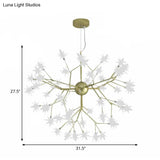 Gold Iron Starry Pendant Light Fixture - Modern 9/27/36-Light Chandelier For Dining Room
