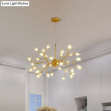 Gold Iron Starry Pendant Light Fixture - Modern 9/27/36-Light Chandelier For Dining Room